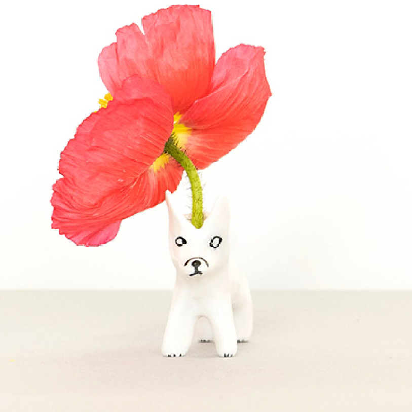 エレオノールボストロム　花瓶（立ち上がった犬・ゴールド） エレオノールボストロム 花瓶（立ち上がった犬・ゴールド